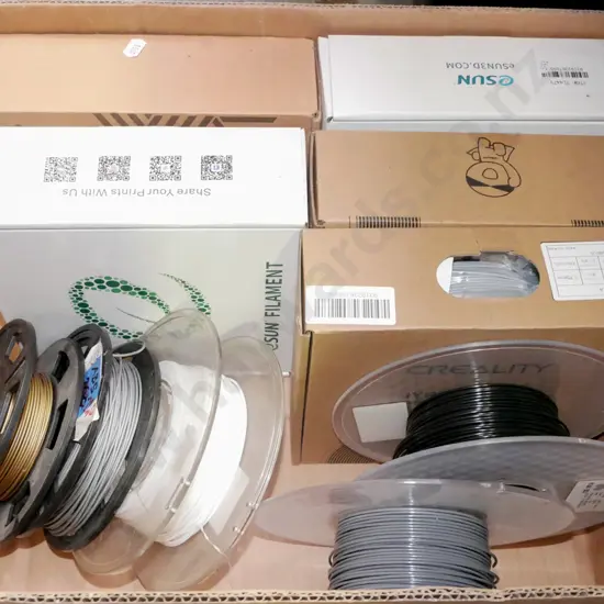 box; various 3D printing filaments
