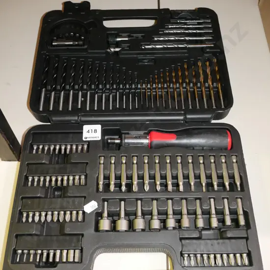 cased screwdriver, drill bit set