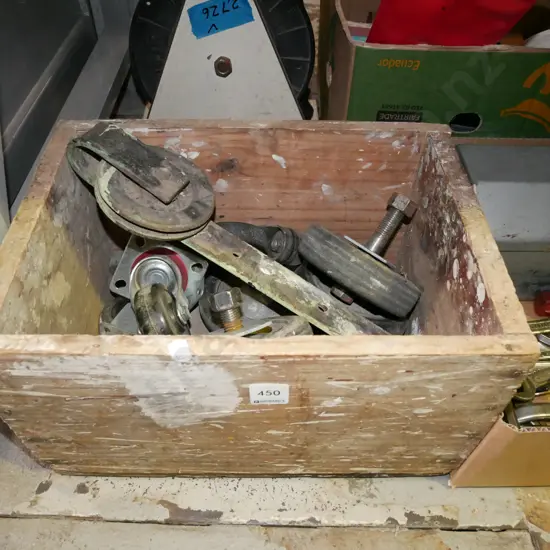 box; casters, wheels