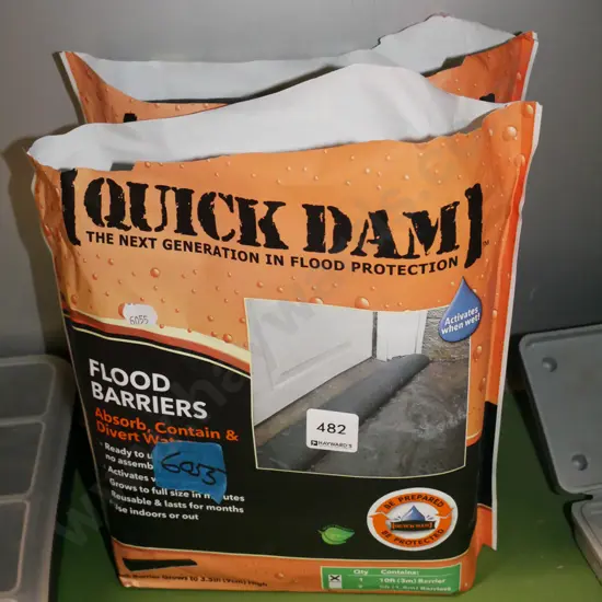 2x bagged flood barriers