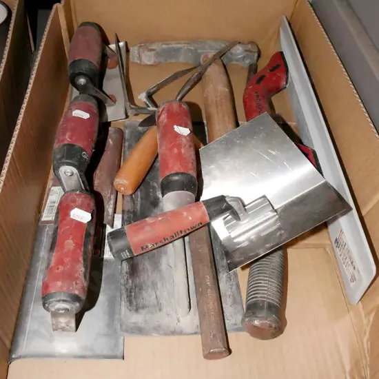 box; concreting and plastering trowels