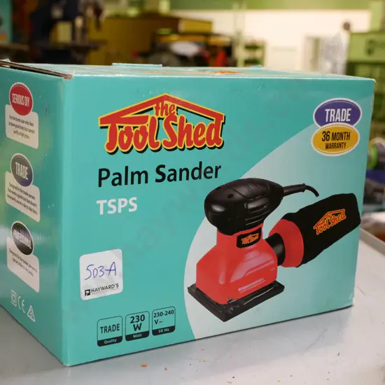boxed as-new Tool Shed palm sander