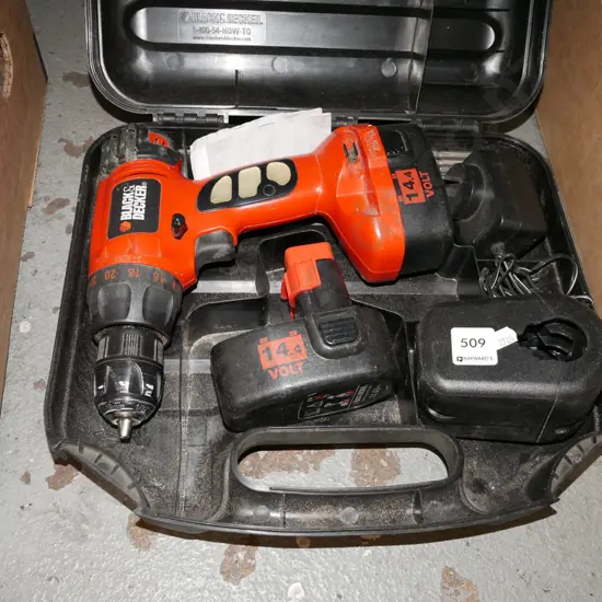 cased Black & Decker 14V drill