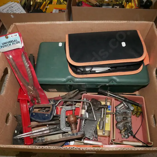 box; tool box, soldering iron, punch pliers etc