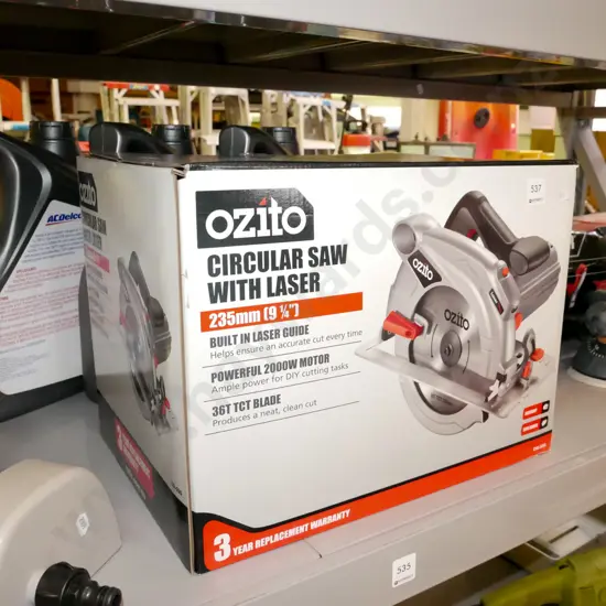 as-new Ozito circular saw with laser