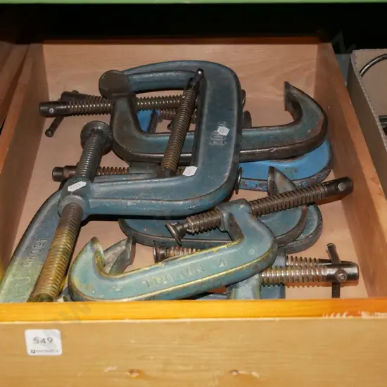 box of G clamps