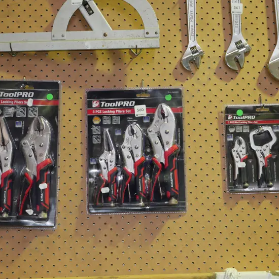 3x as-new locking plier sets