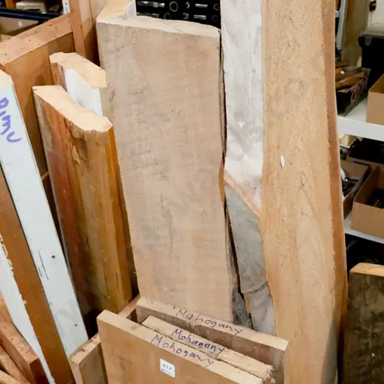  various lengths of mahogany, matai, kauri, elm