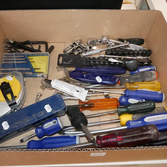 box; impact driver, socket set etc