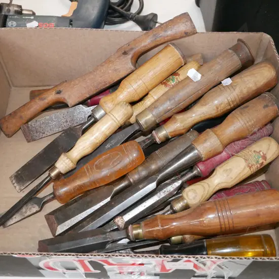 box of chisles and spoke shaves