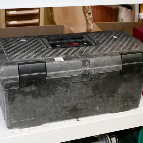 black plastic tool box
