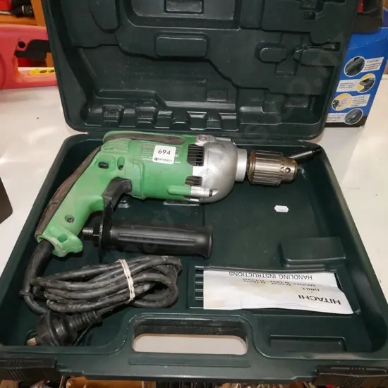 large Hitachi electric drill in case