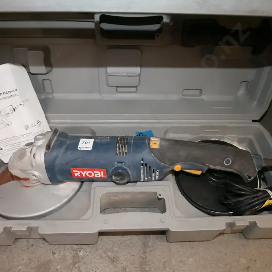 large cased Ryobi angle grinder - no handle