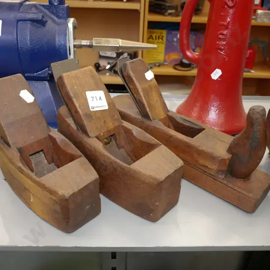 3x wooden hand planes