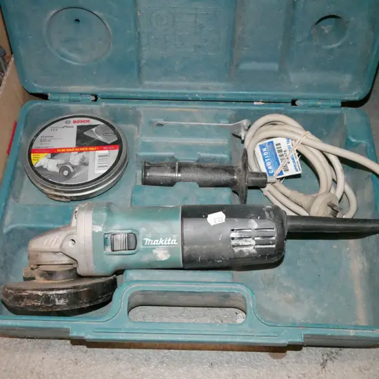 cased Makita angle grinder
