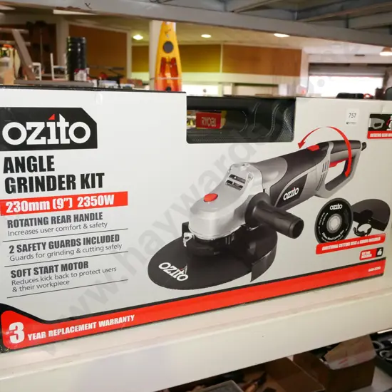 boxed as-new Ozito angle grinder