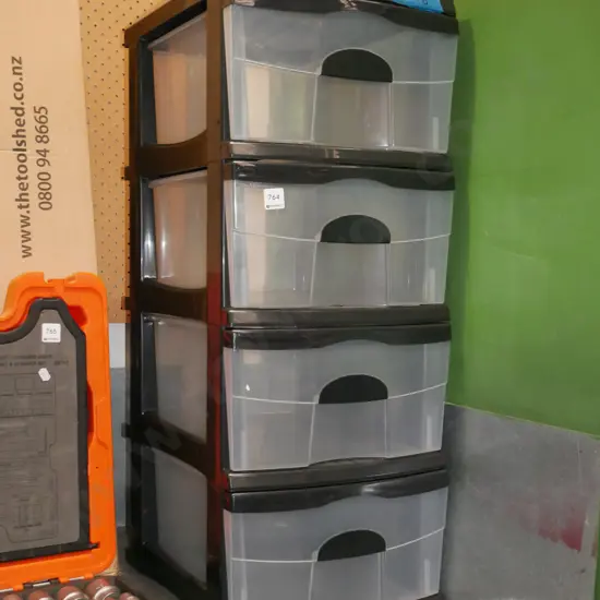 set of 4 plastic drawers