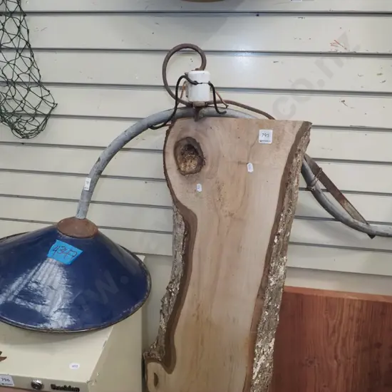 early blue enamel street light fitting