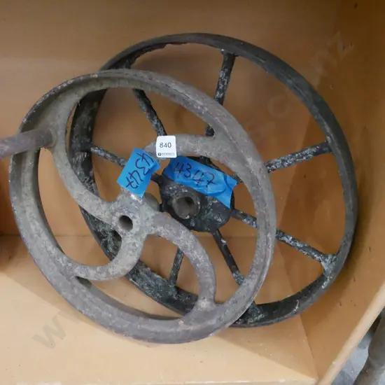 2x vintage agricultural wheels