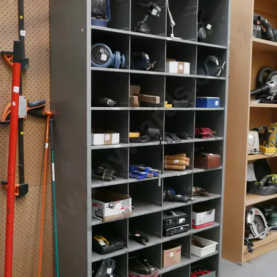 metal workshop storage shelves H-1830 W-980 D-385