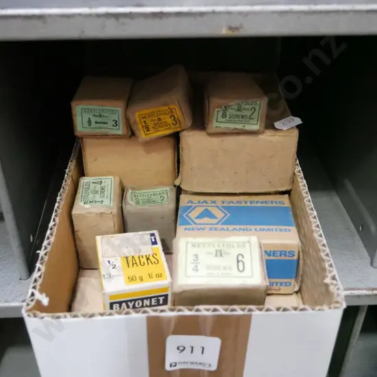 box of vintage screws