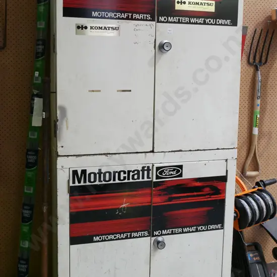 2x 2 door metal workshop cabinets - no keys H-2010 W-890 D-450