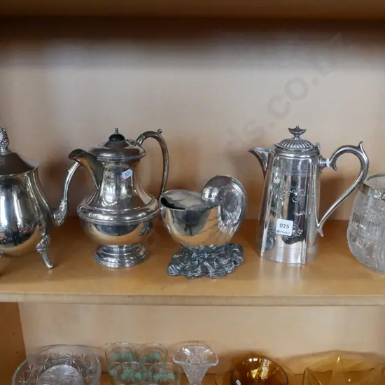 plated ware;coffee pots, lidded barrel etc