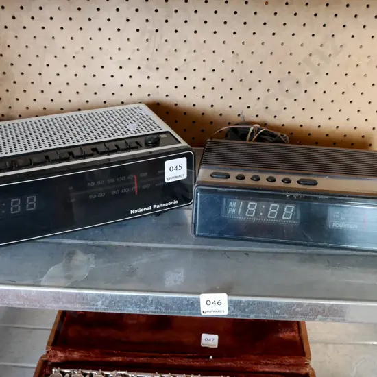 2x retro bedside alarm clocks