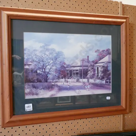 framed print - children paying football