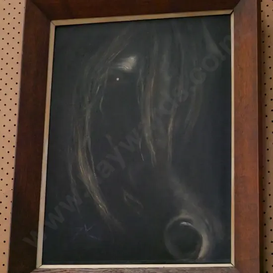 oak framed oil - horse