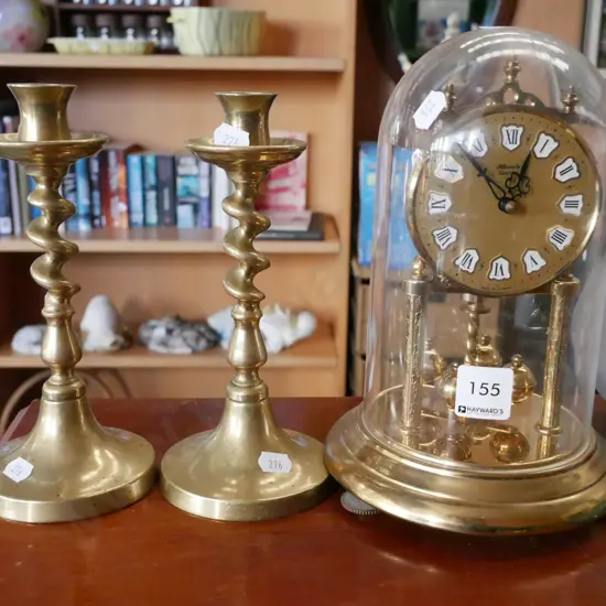 barley twist candlesticks, anniversary clock