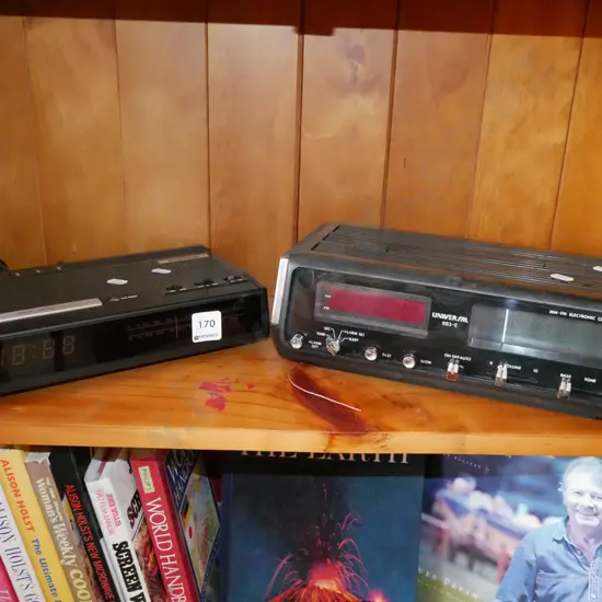 2x retro radio bedside alarm clocks