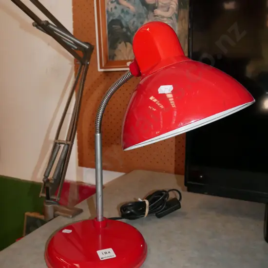 red desk lamp