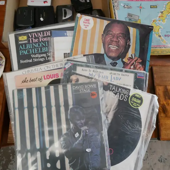 LPs; David Bowie, Talking Heads, Chris Rea etc