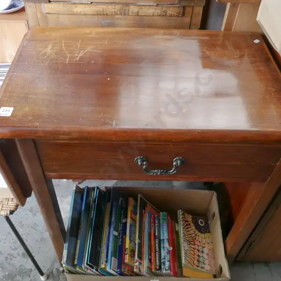 solid wood dropside sewing desk with single drawer