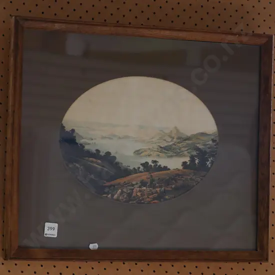 framed historic print - Otago Harbour