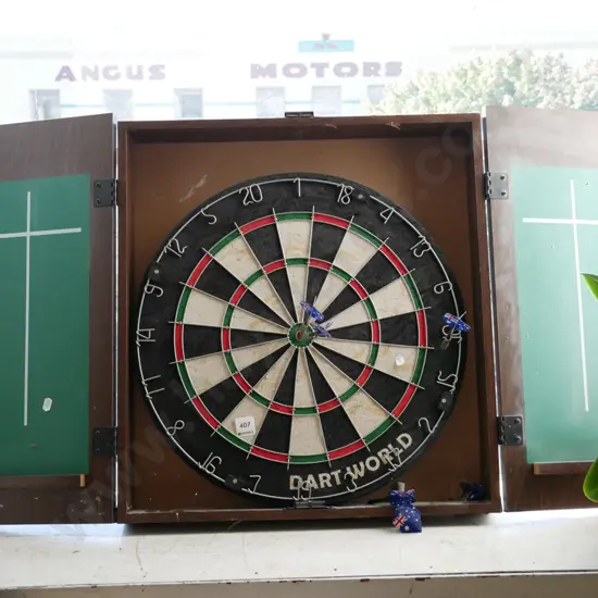 dart board and darts