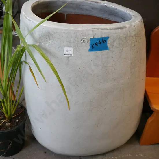 tall glazed terracotta garden planter H-550