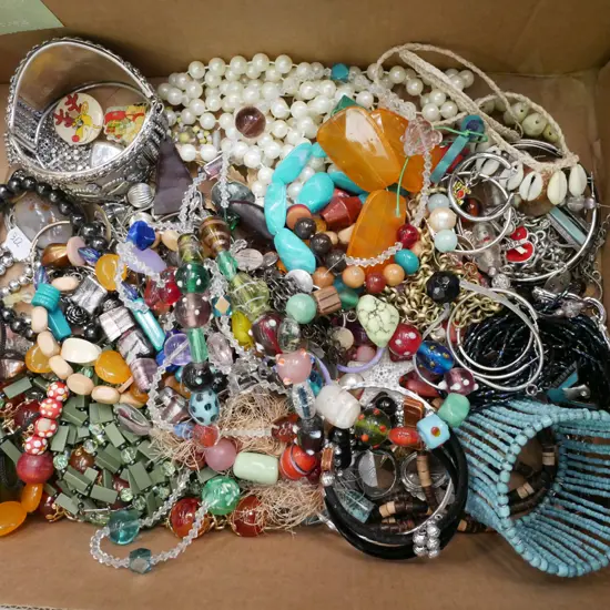 box of costume jewellery