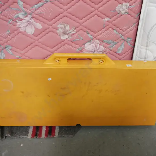 retro yellow plastic foldaway picnic table and seats