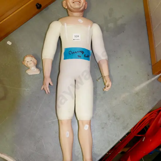 male poreclain doll - damage to foot