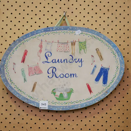 print on wood - laundry room