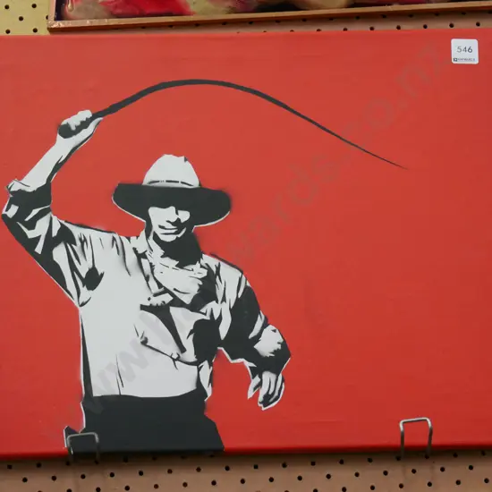 print on boxed canvas - man with whip