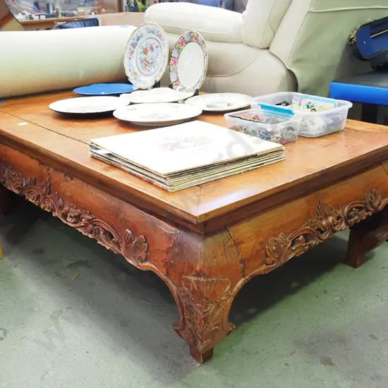 heavily carved Chinese Rosewood coffee table H-390 W-1260 D-760
