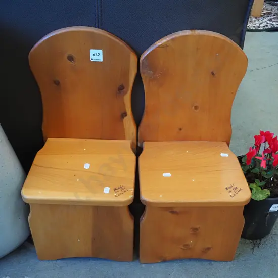 2x small rimu childrens chairs - made in the Catlins