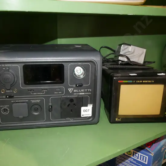 Bluetti portable power station EB3A, small portable colour TV