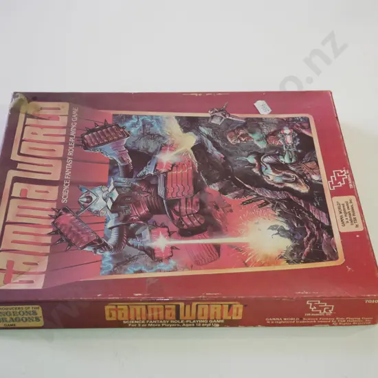 box; 1980s Gamma World science fantasy role playing game