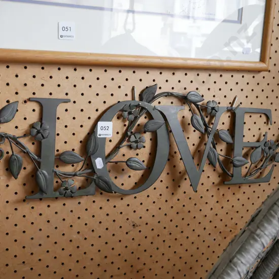 pressed metal wall word - Love