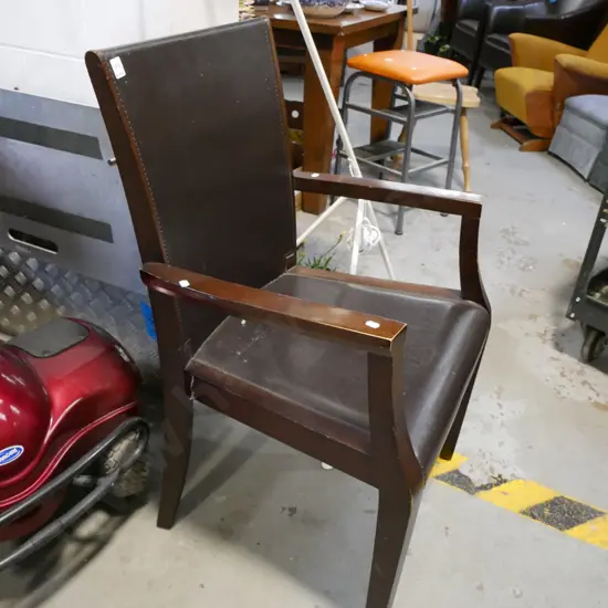 leather and wood armchair