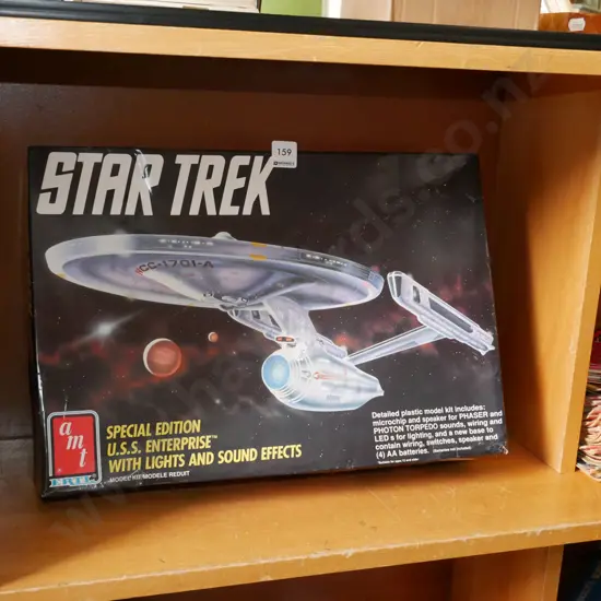 yet to be assembled Star Trek USS Enterprise model